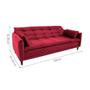 Imagem de Sofá-Cama Casal 3 Lugares Sofia Suede Vermelho