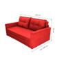 Imagem de Sofá-Cama Casal 3 Lugares Trancoso Suede Liso Vermelho