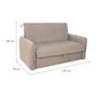 Imagem de Sofá-Cama Casal com Baú 2 Lugares Zaia Suede Bege