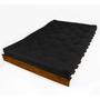 Imagem de Sofá Cama Casal Futon Tokio Preto Acquablock Madeira Maciça Cor Imbuia
