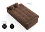 Imagem de Sofá cama casal Oslo 2,00 m Reclinável com carregador USB em Suede