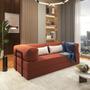 Imagem de Sofá Cama Casal Puff Modular 2 em 1 Terracota  Enviado na Caixa Design Moderno Industrial