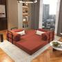 Imagem de Sofá Cama Casal Puff Modular 2 em 1 Terracota  Enviado na Caixa Design Moderno Industrial
