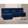 Imagem de Sofá-Cama Casal Reclinável com Chaise Penélope Veludo Azul