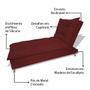 Imagem de Sofa Cama Chaise Bicama Reclinavel Sala  Diva Suede Bordo - INCASA DECOR