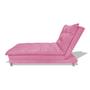 Imagem de Sofa Cama Chaise Bicama Reclinavel Sala  Diva Suede Rosa Barbie - INCASA DECOR