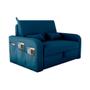 Imagem de Sofá Cama com Baú 2 Lugares 140cm Lady Day Azul Matrix