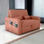 Imagem de Sofá Cama com Baú 2 Lugares 140cm Lady Day Ferrugem Matrix