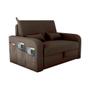 Imagem de Sofá Cama com Baú 2 Lugares 140cm Lady Day Marrom Matrix