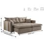 Imagem de Sofa Cama e Reclinavel Lisboa 2,20m 04 Lugares Mola Ensacada Txr