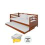 Imagem de Sofá Cama em Madeira + 2 Colchões Enjoy Rustico - Castanho