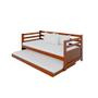 Imagem de Sofá Cama em Madeira + 2 Colchões Enjoy Rustico - Castanho