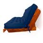 Imagem de Sofá Cama Futon L Acquablock Azul Royal em Madeira Nobre