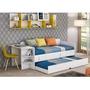 Imagem de Sofa Cama Helena com Cama Auxiliar 2 Gavetas e Escrivaninha - Branco