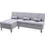 Imagem de Sofá Cama Nice com Chaise Cinza Matrix