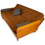 Imagem de Sofá Cama Paris Sarja Caramelo Madeira Maciça Alto Padrão