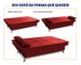 Imagem de Sofá Cama Pérsia 3 Lugares Suede Velut Vermelho - King House