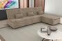 Imagem de Sofá Cama Reclinavel com Chaise Penélope Suede Bege B251  Matrix