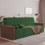 Imagem de Sofa Cama Retrátil e Reclinável Casal Paris 2,10m Veludo Verde