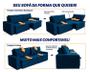 Imagem de Sofá Cama Retrátil Reclinável 2,50m Bangkok Suede Velut Azul Marinho molas no Assento - King House