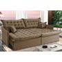Imagem de Sofá Cama Retrátil Reclinável 2,55m Cama inBox Versátil com Pillow Top e Molas Velusoft Castor