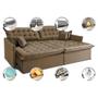 Imagem de Sofá Cama Retrátil Reclinável 2,55m Cama inBox Versátil com Pillow Top e Molas Velusoft Castor