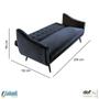 Imagem de Sofá Cama Retro Mimo 3 Lugares Veludo e Linho Várias Cores - DAF Mobiliário