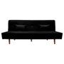 Imagem de Sofá Cama Silver 3 Lugares Reclinável Casal Corano Preto Fosco - Star Confort