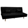 Imagem de Sofá Cama Silver 3 Lugares Reclinável Casal Corano Preto Fosco - Star Confort