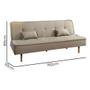 Imagem de Sofá Cama Silver 3 Lugares Reclinável Suede Bege 1,92 - VS Decor