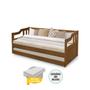 Imagem de Sofá Cama Solteiro com Braços +2kits Atraente - Imbuia