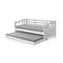 Imagem de Sofa Cama Solteiro de Madeira com Braços e 2 Colchões - Branco 