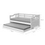 Imagem de Sofa Cama Solteiro de Madeira com Braços e 2 Colchões - Branco 