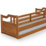 Imagem de Sofa cama solteiro de madeira maciça com cama auxiliar e colchão Atraente imbuia