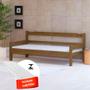 Imagem de Sofá cama solteiro de madeira maciça com colchão Nemargi Imbuia