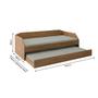 Imagem de Sofá Cama Solteiro Duo com Cama Auxiliar em Mdf Reforçado 15mm Amendoa com 2 Colchões
