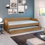 Imagem de Sofá Cama Solteiro Duo com Cama Auxiliar em Mdf Reforçado 15mm Amendoa com 2 Colchões