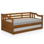 Imagem de Sofa cama solteiro madeira maciça com cama auxiliar Atraente castanho