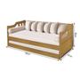 Imagem de Sofá Cama Solteiro Vintage com Cama Auxiliar Madeira com 2 Colchões - Imbuia