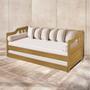 Imagem de Sofá Cama Solteiro Vintage com Cama Auxiliar Madeira com 2 Colchões - Imbuia