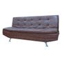 Imagem de Sofá Cama Valencia 3 Lugares Reclinável Material Sintético Marrom Claro Shop das Cabeceiras
