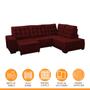 Imagem de Sofá Canto Chaise 5 Lugares Retrátil 285 Cm Mola Bonnel Pillow Rio Suede Vermelho Bordo - SóSofá