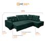 Imagem de Sofá Canto Chaise D Retrátil 285 Cm 6 Lugares Sttilo Reclinável Mola D26 Suede Verde - SóSofá