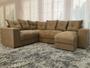 Imagem de Sofá Canto com chaise Bege 6 Lugares