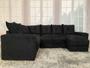 Imagem de Sofá Canto com chaise Preto 6 Lugares