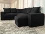 Imagem de Sofá Canto com chaise Preto 6 Lugares
