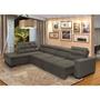 Imagem de Sofá Canto com Chaise Retrátil e Reclinável 7 Lugares 360x220cm Marrom Acinzentado Sttilo Megasul