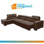 Imagem de Sofá Canto com Chaise Retrátil e Reclinável 7 Lugares 3,60x2,20m Marrom Sttilo Megasul