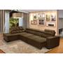 Imagem de Sofá Canto com Chaise Retrátil e Reclinável 7 Lugares 3,60x2,20m Marrom Sttilo Megasul