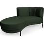 Imagem de Sofá Chaise Esquerdo Sala de Estar Penélope Base Preto Suede Verde - CasaePoltrona